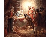 The shepherds come to see the baby Jesus - by William Hole